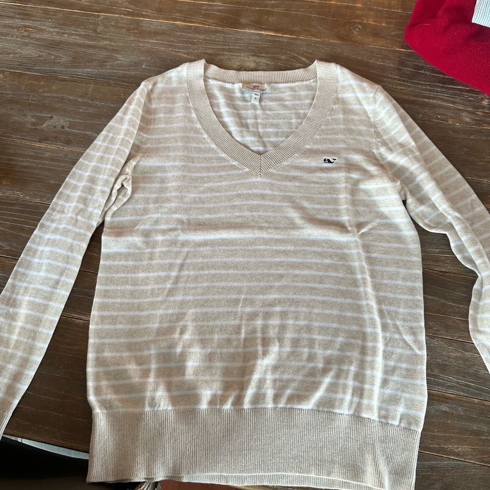 Vineyard Vines striped V-neck long sleeve sweater size small - Picture 3 of 3